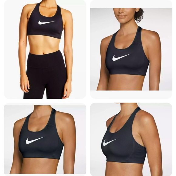 HP🎉🆕 Nike Womens Victory Shape Black/White High Support Sports Bra - Picture 1 of 16